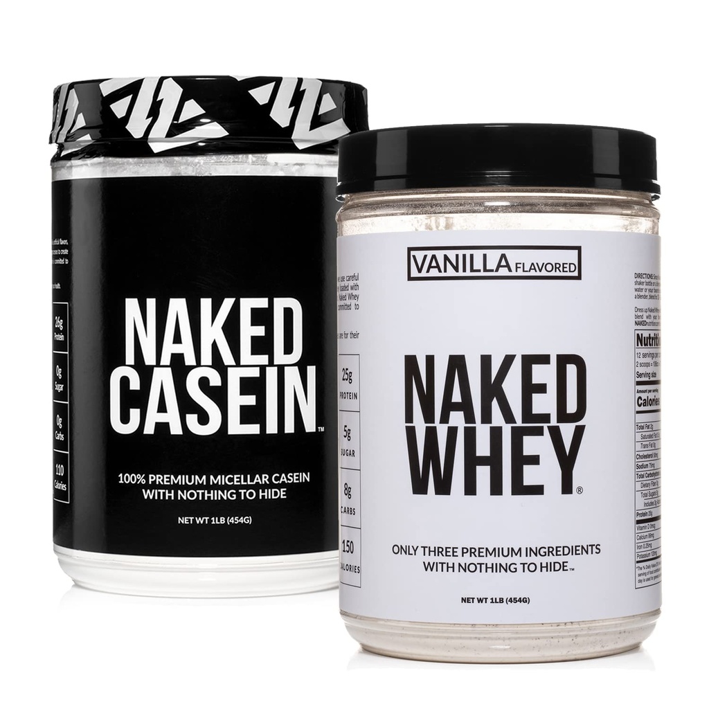 NAKED Grass Fed Protein Bundle: 1LB Casein og 1LB Vanilla Whey