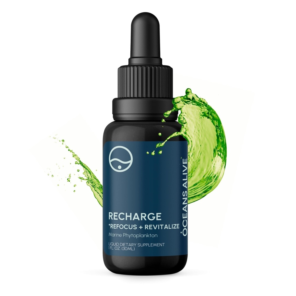 Aktivering Oceans Alive | 1 fl oz (30 ml) | Marine Phytoplankton Supplement | Klorofyll & Mineral-Rich Formula for energi og fokus | Naturlig antioksidant Drops