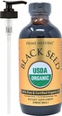 PRIME NATURAL Organic Black Seed Oil 8oz ® Cold Pressed Unrefined High Thymoquinone 1,7% USDA Certified ® Turkisk opprinnelse Potent ren Nigella Sativa væske | Vegan Omega 3 6 9, Antioksidant