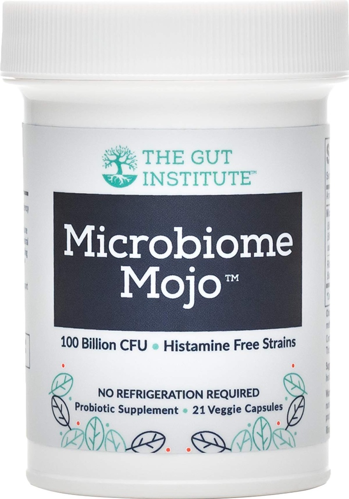 Microbiome Mojo 2-i-1 høy potens probiotika - 100 milliarder CFUs Plus 500 millioner levedyktig jordbaserte probiotika per kapsel - 21 teller - Ingen kjøleskap nødvendig - Laget i USA
