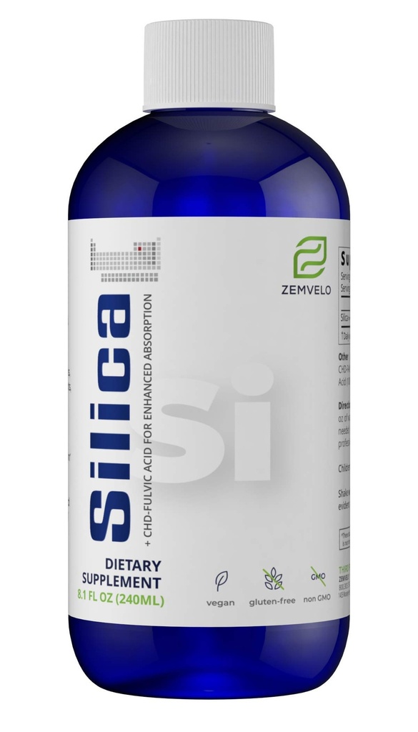 Liquid Ionic Silica - Håret, huden og neglene Ernæring ® Collagen Støtte | Felles støtte for helse Tendons & Cartilage ® 8 oz, 48 dagers forsyning