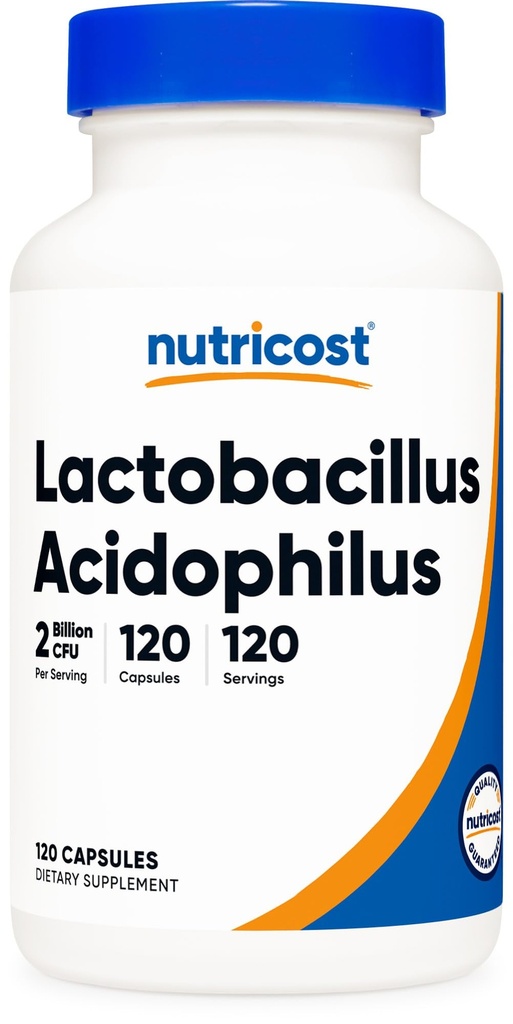 Nutricost Lactobacillus Acidophilus 2 milliarder CFU Per servering (120 kapsler)