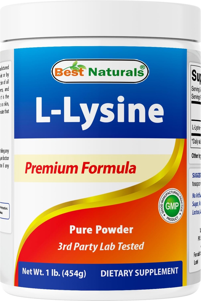 Best Naturals Lysin pulver, 1 pund - 100% ren (1 LB (Pack of 1))