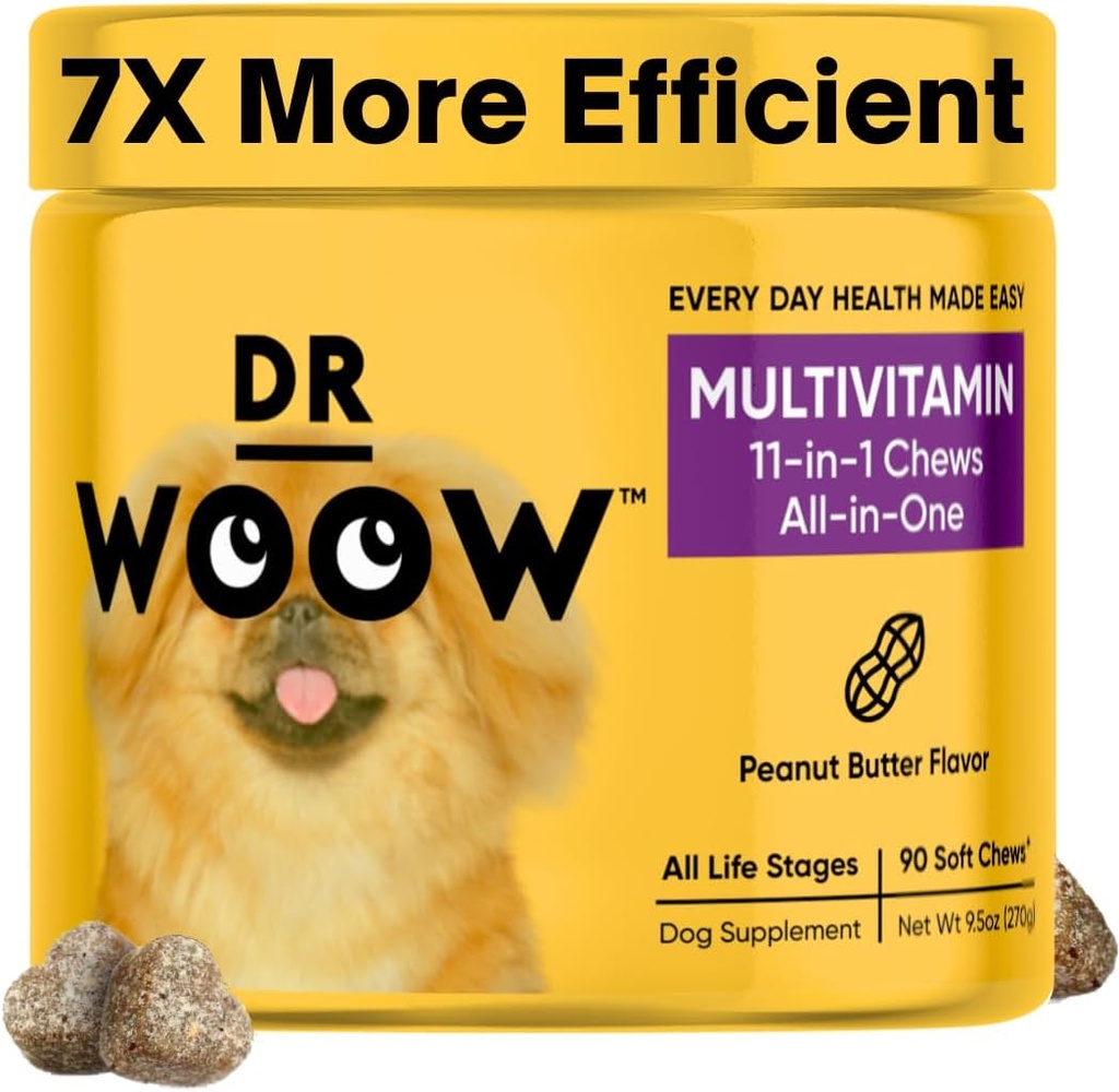 Multivitaminer for hunder - Daglige vitaminer for hunder | Gut Immune Helse, Joint Heart Support | Hundetilskudd Glukosamine Chondroitin, Digestion Probiotika, Omega 3 Fiskeolje | 90 Ct