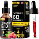 Vitamin B12 flytende dråper - Vegan B12 vitaminer 5000 mht. Metylcobalamin raskt aktiv sublingual B kompleks flytende vitamin B2, B3, B6 - ikke-GMO, No Dairy, Soya og sukker, bringebær Flavor, 2 fl. oz.