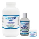 KALA Helse MSMPure Starter Bundle med MSM Kapsler 250 greve, MSM Muscle & Joint Cream 2oz og MSM Gel med organisk Aloe 8oz