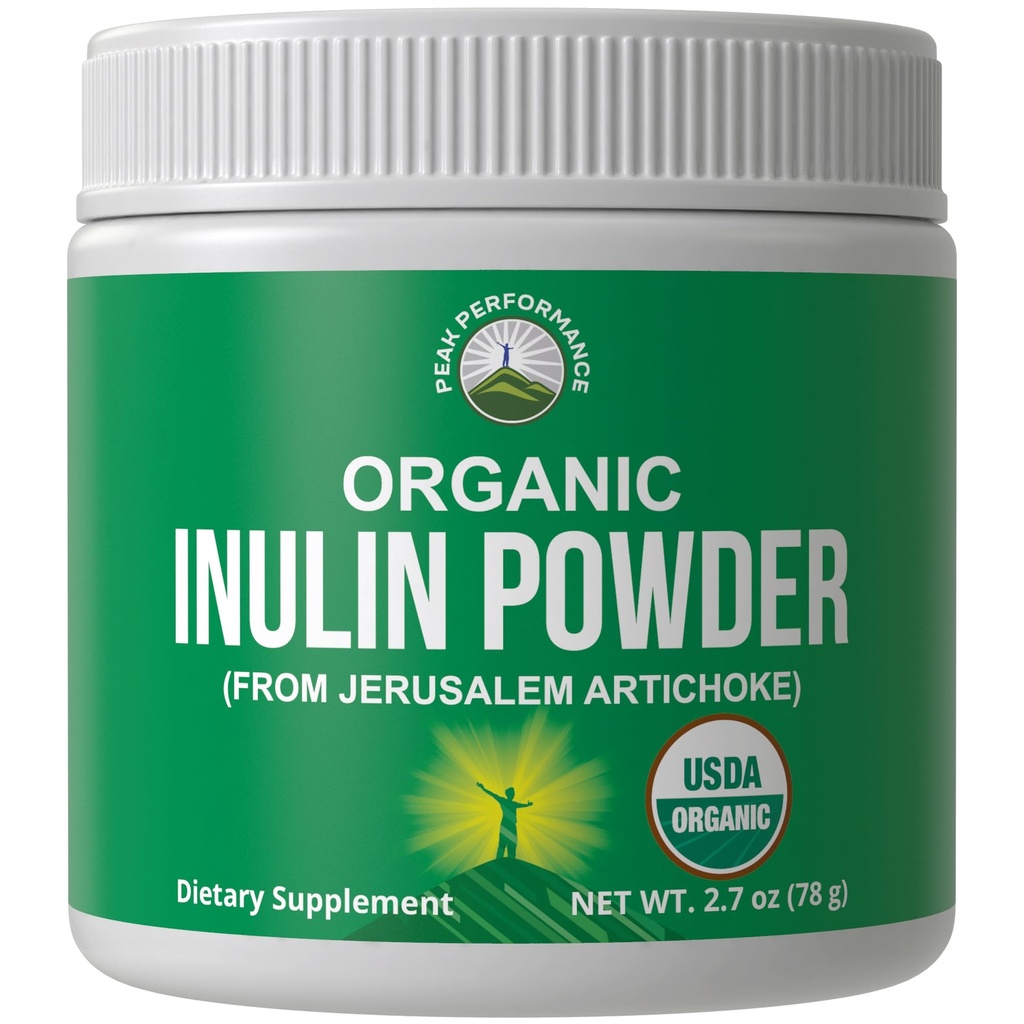 Organisk Inulin pulver naturlig prebiotiske fiber for Gut helse. USDA Organic Raw Plant Basert Vegansk Prebiotika FOS Supplement fra Jerusalem Artichoke. HSA + FSA Kun godkjente vitaminer
