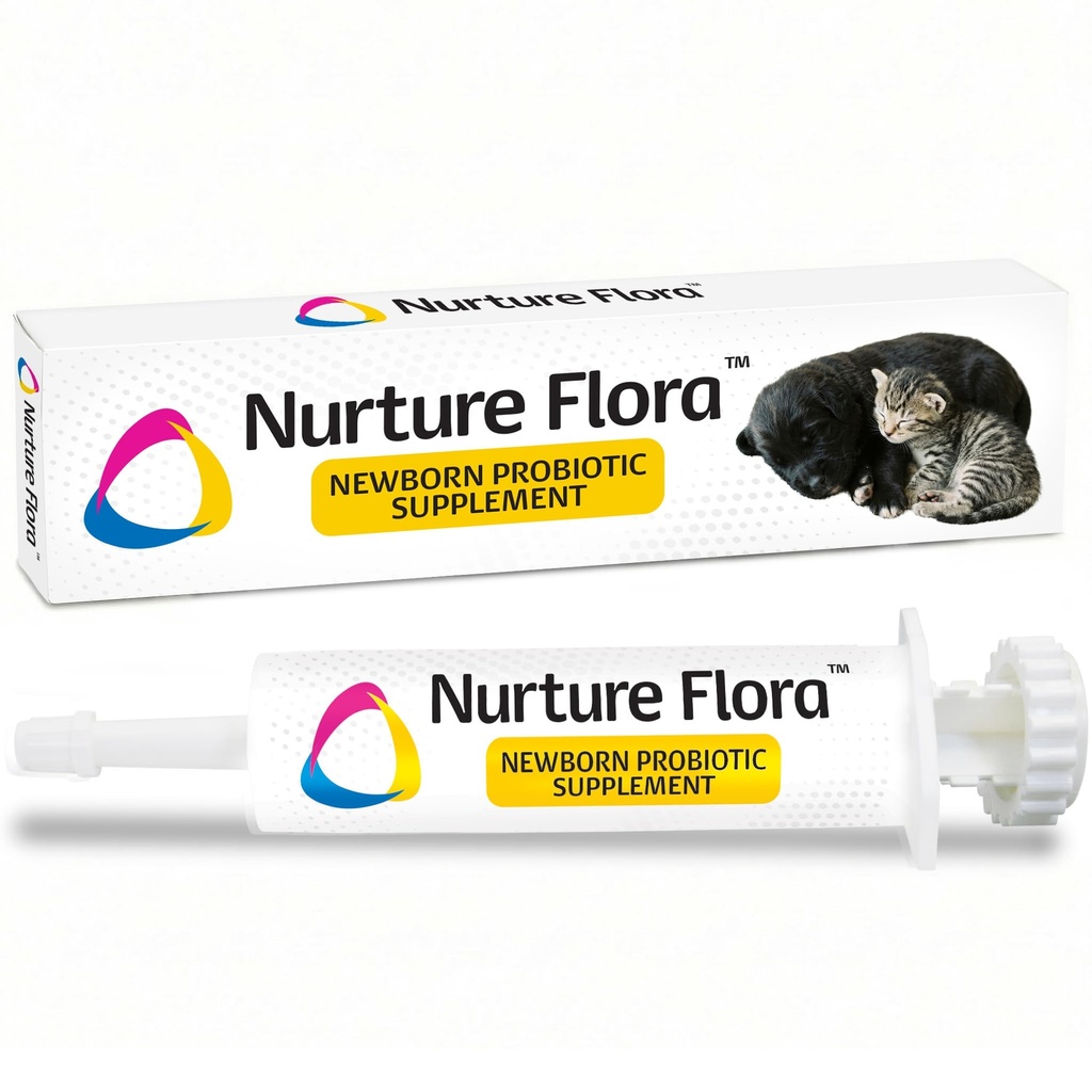 Revival Animal Health Breder's Edge Nurture Flora for valper og kittens | Colostrum Supplement for valper & Kittens | Protein & vitaminer & mineraler | Lett å digest | 30 ml lett å administrere