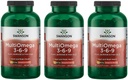 Swanson MultiOmega 3-6-9 - Ikke-GMO Flax olje, boreolje, '&' fiskeoljekapsler - essensielle fettsyrer som støtter kardiovaskulær helse '&' hjerne helse - (220 Softgels, 2400mg servering) 3 flasker