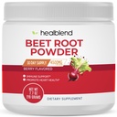 Healblend Organic Beet Root Powder - Nitric Oxid Beets, sunn blodtrykksstøtte, blodsirkulasjon Superfood Blåbær Flavored - 30 Services