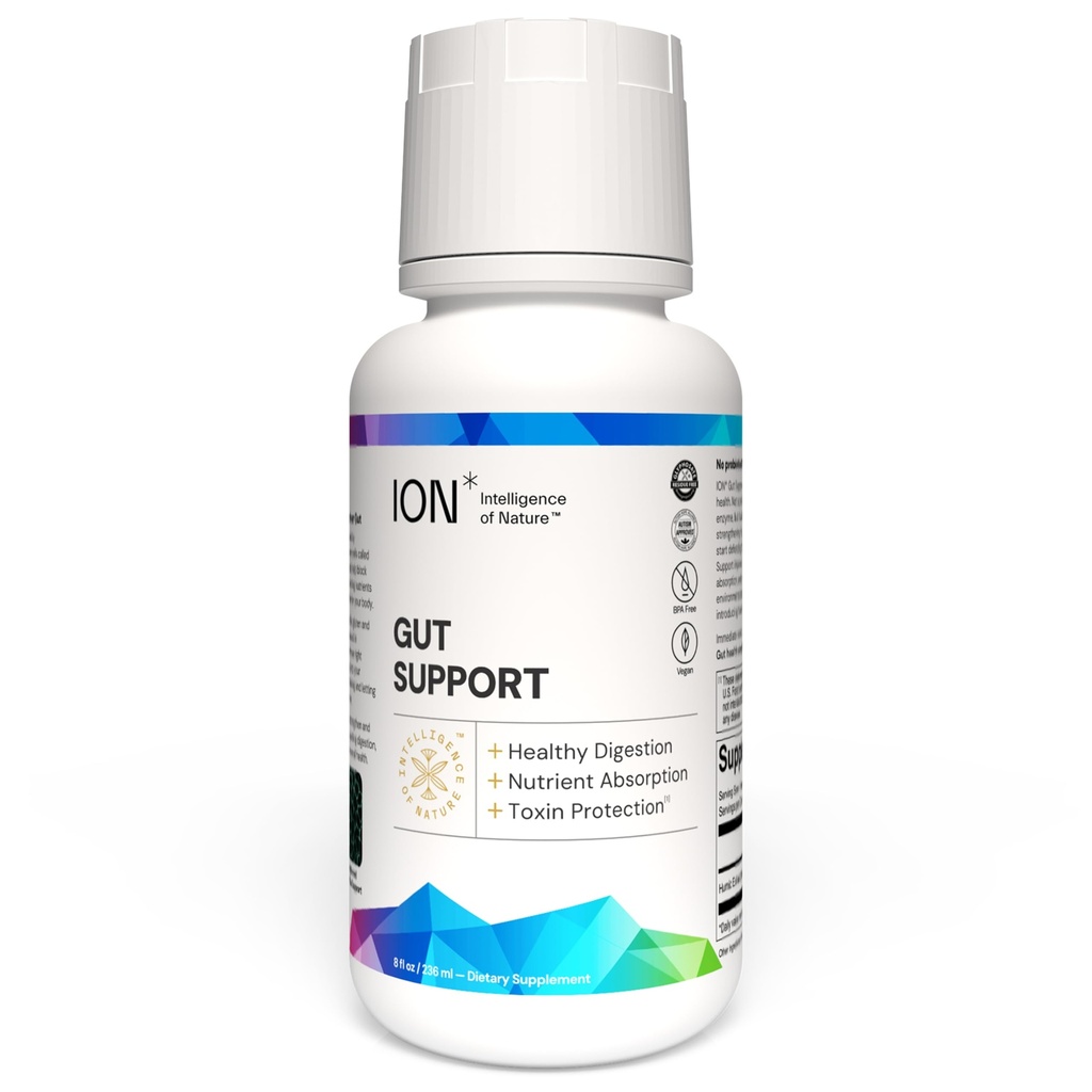 ION* Etterretning av naturen Gut støtte flytende Supplement - Gut & Digestive Helse flytende dråper, rengjøring og detox med humic ekstrakt for kvinner og menn, voksne og barn 4+ - 8 fl oz (pakke av 1)