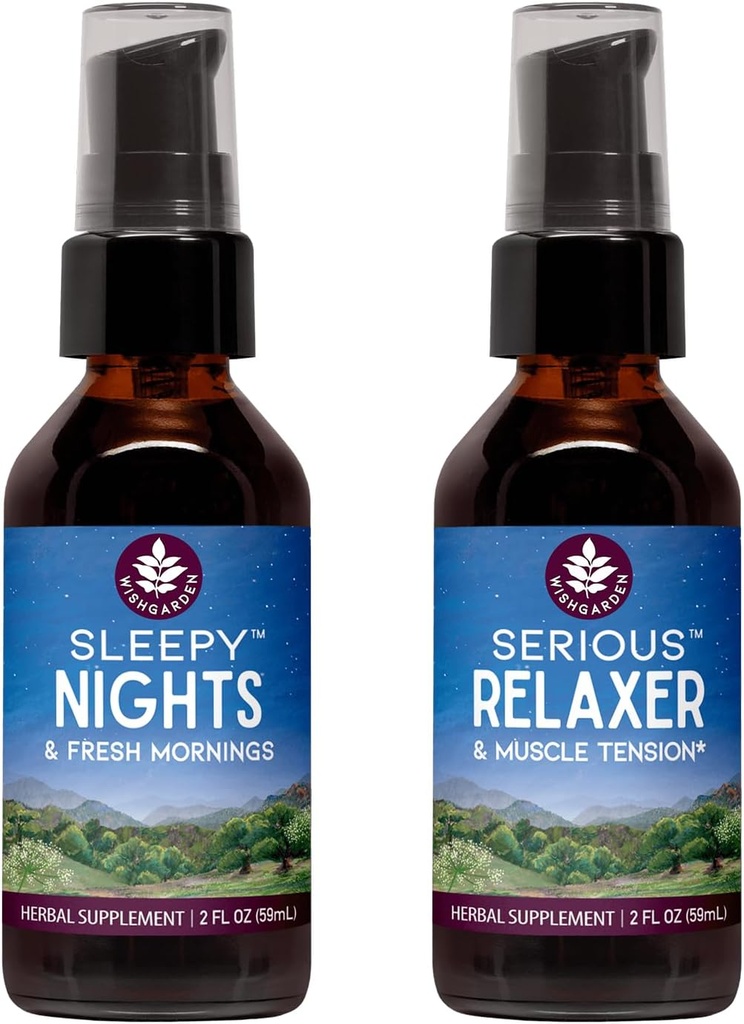 ØnskeGarden Herbs sovende natter Herbal søvn støtte + alvorlig avslappende naturlig avslappende muskel Supplement (2-2oz Bundle)