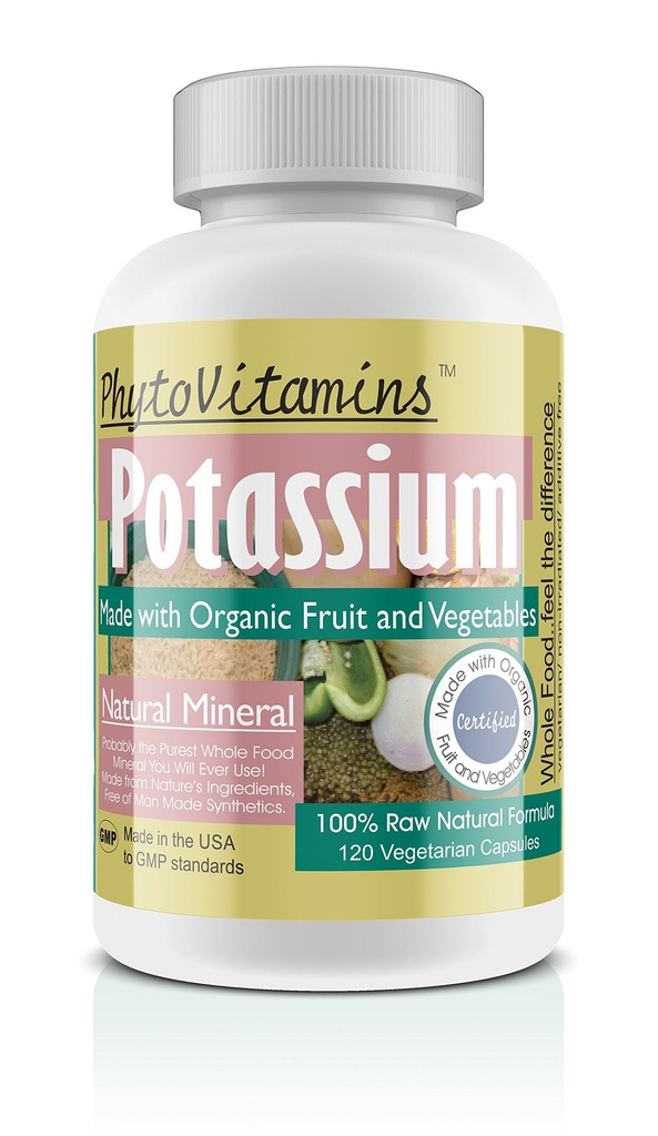 Økologisk hele mat Kalium 120-talls vegetariske kapsler av PhytoVitamins