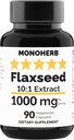 MONOHERB Flaksfrø Ekstrakt 1000 mg - 90 Vegetariske kapsler