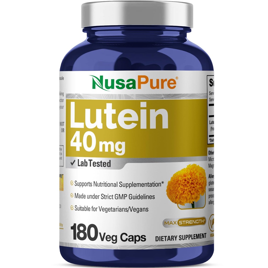 NusasPure Lutein 40mg 180 Veggie kapsler (Non-GMO, Vegan)