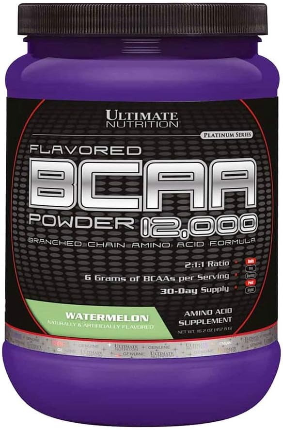 Ultimate Nutrition Flavored BCAA pulver - Koffein gratis med 3g Leucine 1,5g Valine 1,5g Isoleucine - Post Trening Aminosyre Supplement, Grape, 30 Serverer