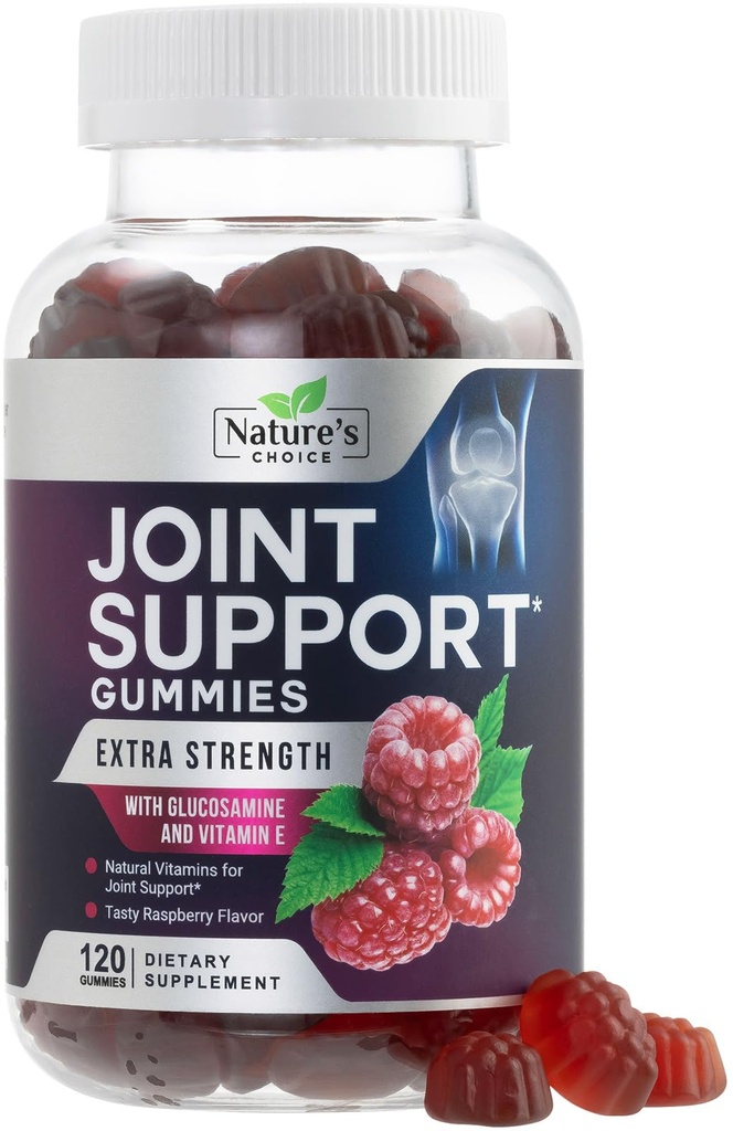 Felles støtte Gummies Ekstra styrke Glukosamin Gummy Supplement med vitamin E - Naturlig Cartilage & Felles Helse og Fleksibilitet støtte, beste støtte Glukosamin Chew for menn og kvinner - 120 Gummies