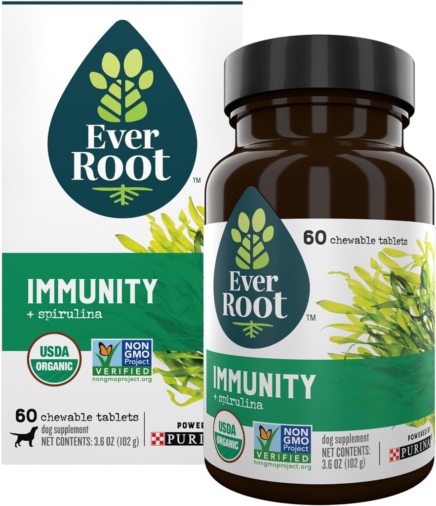EverRoot hund kosttilskudd drevet av Purina immunitet Chewable tablett med spirulina og antioksidanter - 3,6 oz. Canister