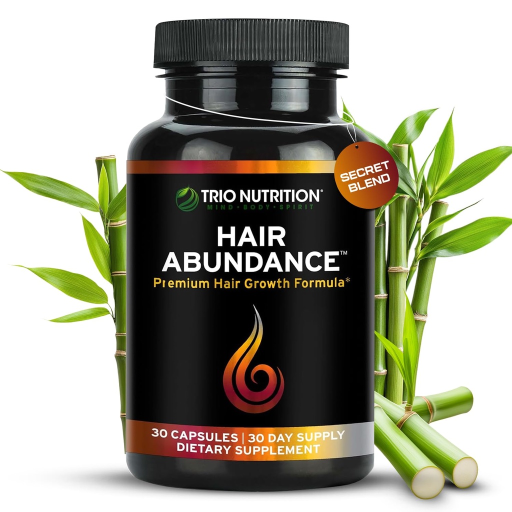 TRIO NUTRITION Hårbunden | Naturlig vitamintilskudd for hårvekst, sterke negler og glatt hud | Boosted med collagen, keratin, sink & selen | Biotin 10000mcg | 30 dagers forsyning