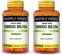 Mason vitaminer Ginkgo Biloba 500 mg 180 Gelatin kapsler per flaske, pakke med 2 flasker totalt 360 kapsler