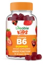 Livbar vitamin B6 Gummier for barn | Great Tasting B6 Vitaminer 50 mg | Vegansk ikke-GMO Glutenfri | for Nerve funksjonsstøtte | 60 Gummies