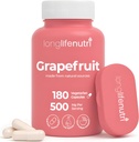 Grapefruktfrøekstrakt 500mg - Avledet fra Citrus Paradisis, 180 vegetariske kapsler, organisk naringin Supplement for daglig energi og balanse, 6-måneders forsyning, GMP-sertifisert, laget i USA