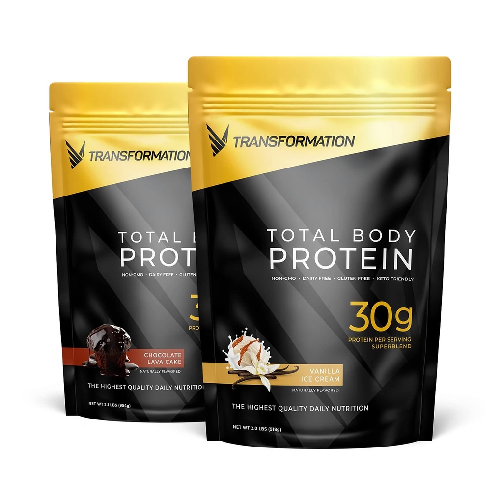 Transformasjon sjokolade og vanilla protein pulver | 30G multi-protein superblend | collagen peptider, egg Hvit og plante blanding | MCT olje | BCAA Aminosyrer | Probiotika og enzymer | Lav carb riste