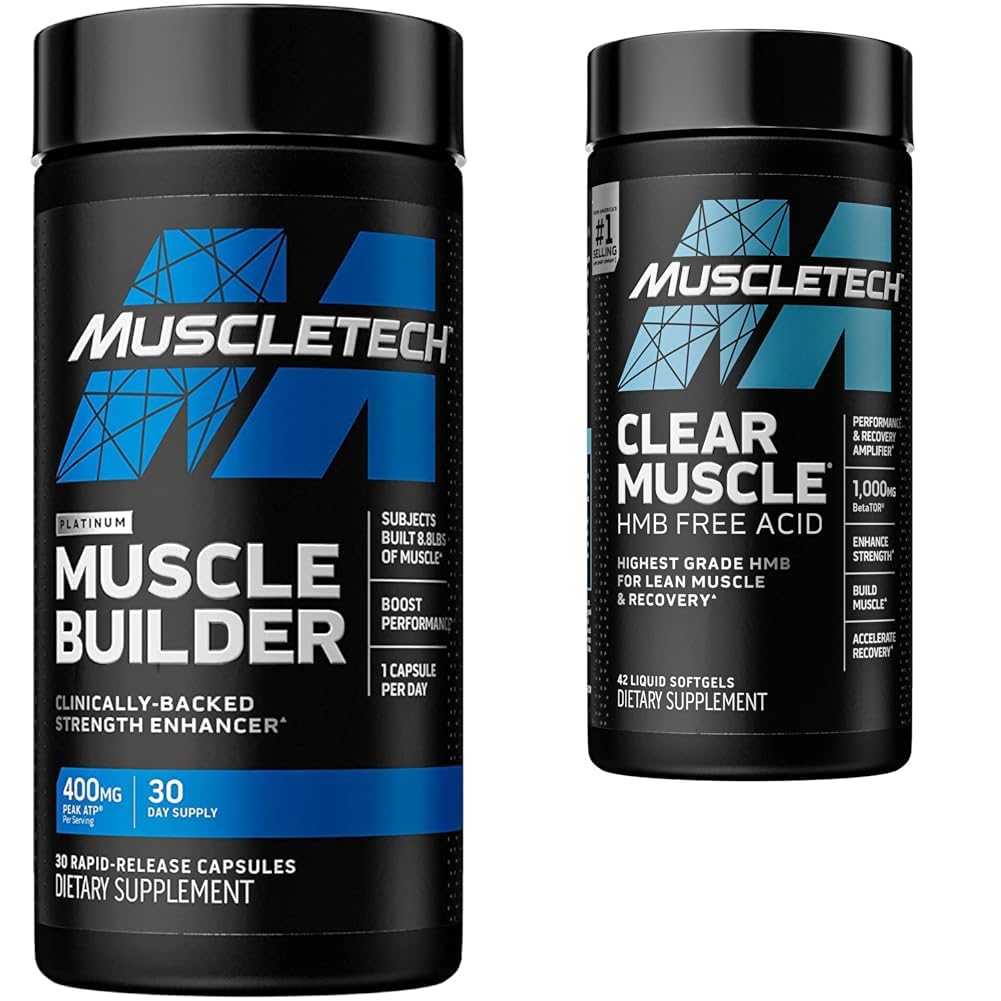 MuscleTech Muscle Builder med Peak ATP og Clear Muscle med HMB, Muscle Building Kosttilskudd for menn og kvinner, 30 + 42 Count