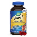 Naturens vei levende menns 50+ daglige gummy multivitaminer, støtter sunn hjerne, øyne, hjerte*, B-vitaminer, glutenfri, fruktsmakende, 150 gummier (pakke mai Vary)