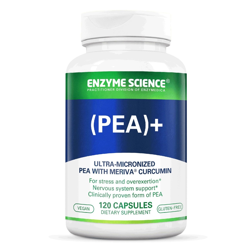 Enzyme Science Pea + Turmeric Curcumin Supplement for fysiologisk støtte bidrar til å støtte nerve-, immun- og muskulære systemer - 120 kapsler