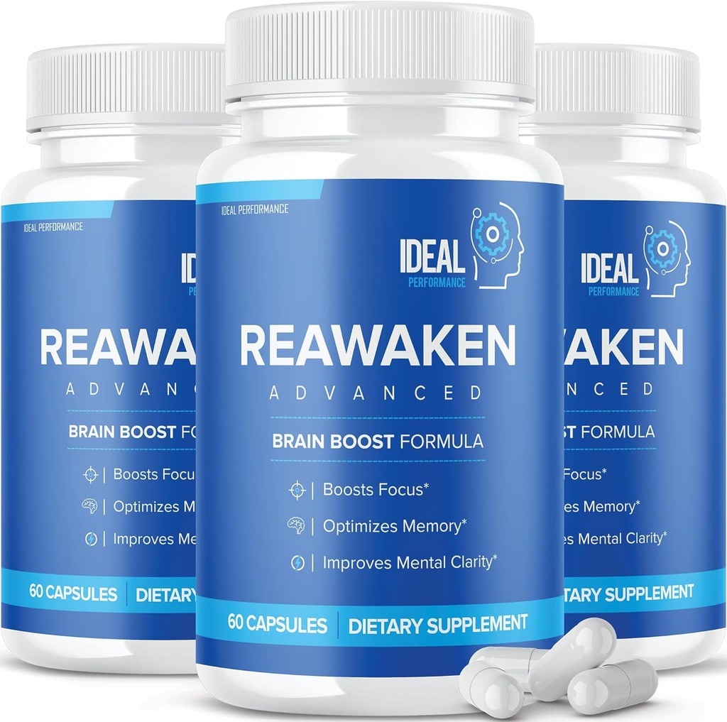 Reawaken Brain Boost Supplement for minne Advanced Formula (3 pakke - 180 kapsler)
