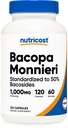 Nutricost Bacopa Monnieri 1000mg, 120 Kapsler (60 Serveringer) - Ikke-GMO, Glutenfri, og Vegetarvennlig