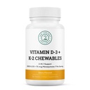 Vitamin D3 + K2 Chewables - 2000 IU Vitamin D og MK7 K2 (Menaquinon-7) - Cherry Flavored Tabletter - vitamin D + K2 Supplement for voksne og barn