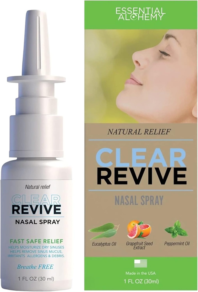 Nasal Spray, Allergy Relief, rask relief av Nasal og Sinus Irritation, Tørrhet og Mucus fjerning, Ikke Drowsy og Zero Dependency Formula (Adult, 1pk)