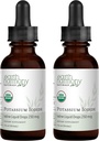 USDA Organic Kalium jodid 250 mht. flytende kosttilskudd 2-Pack (1-års forsyning) - støtter Thyroid Gland og hjelper eksponering og lave nivåer av jodin - mer biotilgjengelig enn tabletter, piller - 1 fl Oz