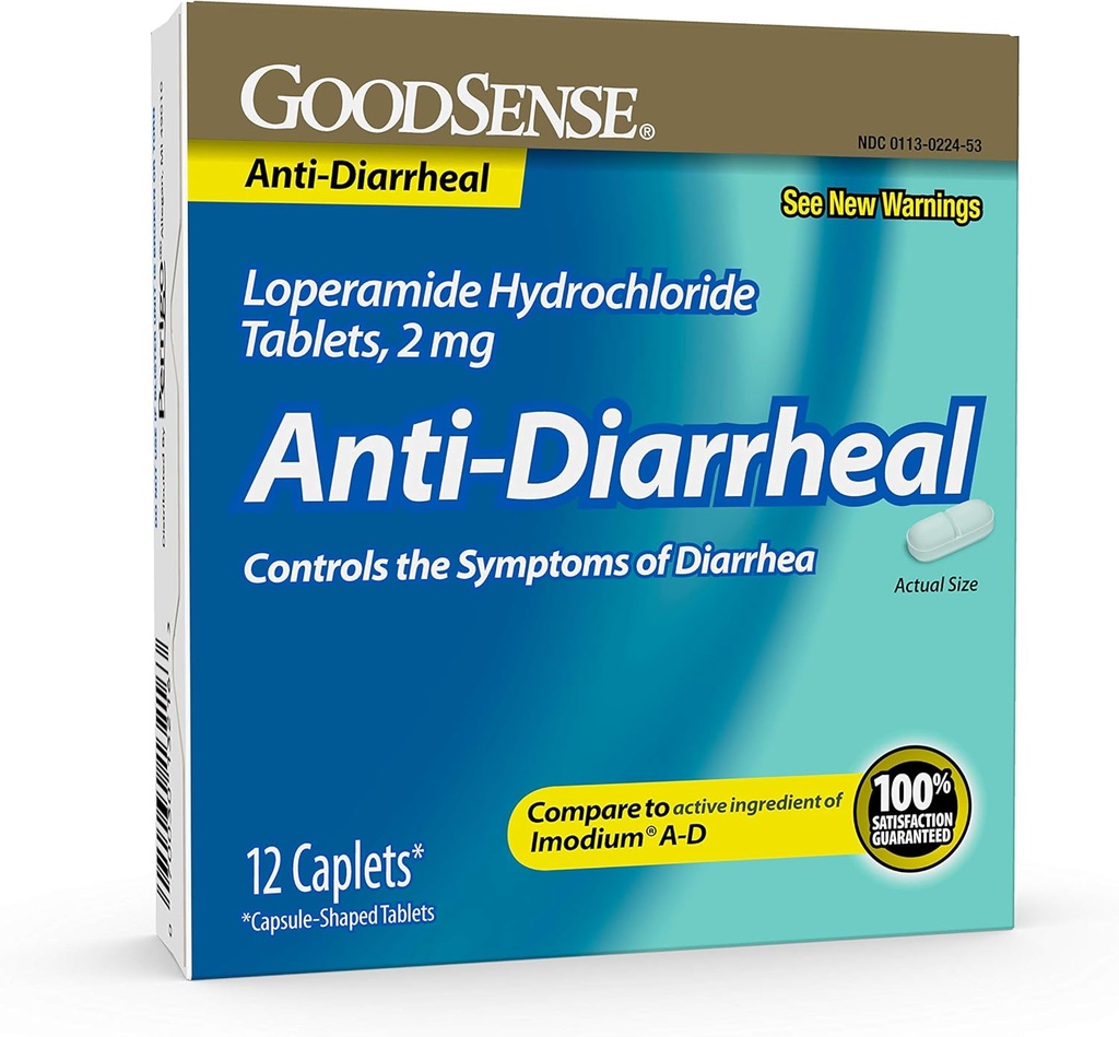 GoodSense Loperamid Hydrochloridtabletter, 2 mg, Anti-Diarreal, 12 greve
