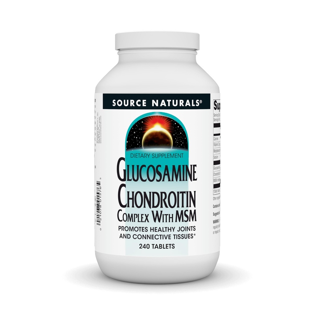 Kilde Naturals Glucosamine Chondroitin Complex med MSM, fremmer sunne ledd og bindemidler* - 240 tabletter