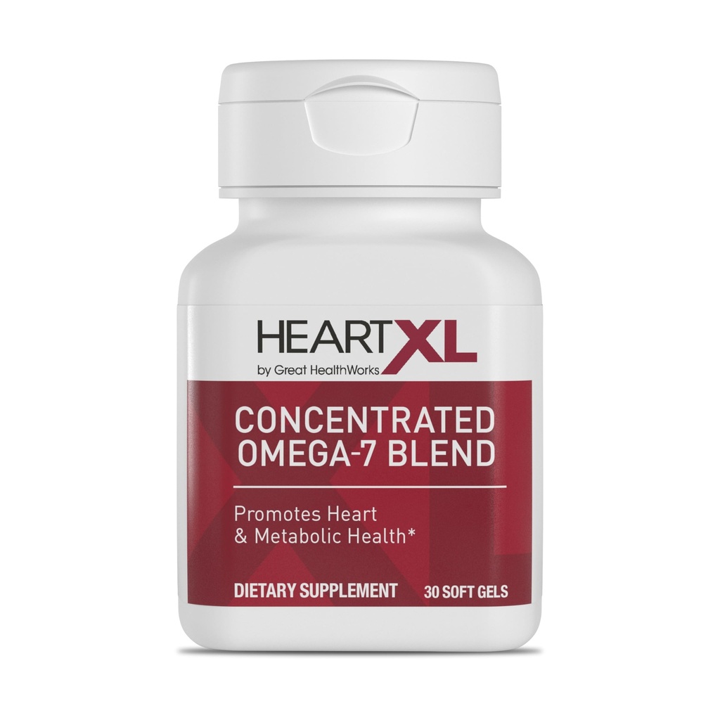 HeartXL høy styrke Omega-7 blanding kardiovaskulær helsestøtte - fremmer sunn metabolisme - Glutenfri hjerte helse supplement - 30 myke geler