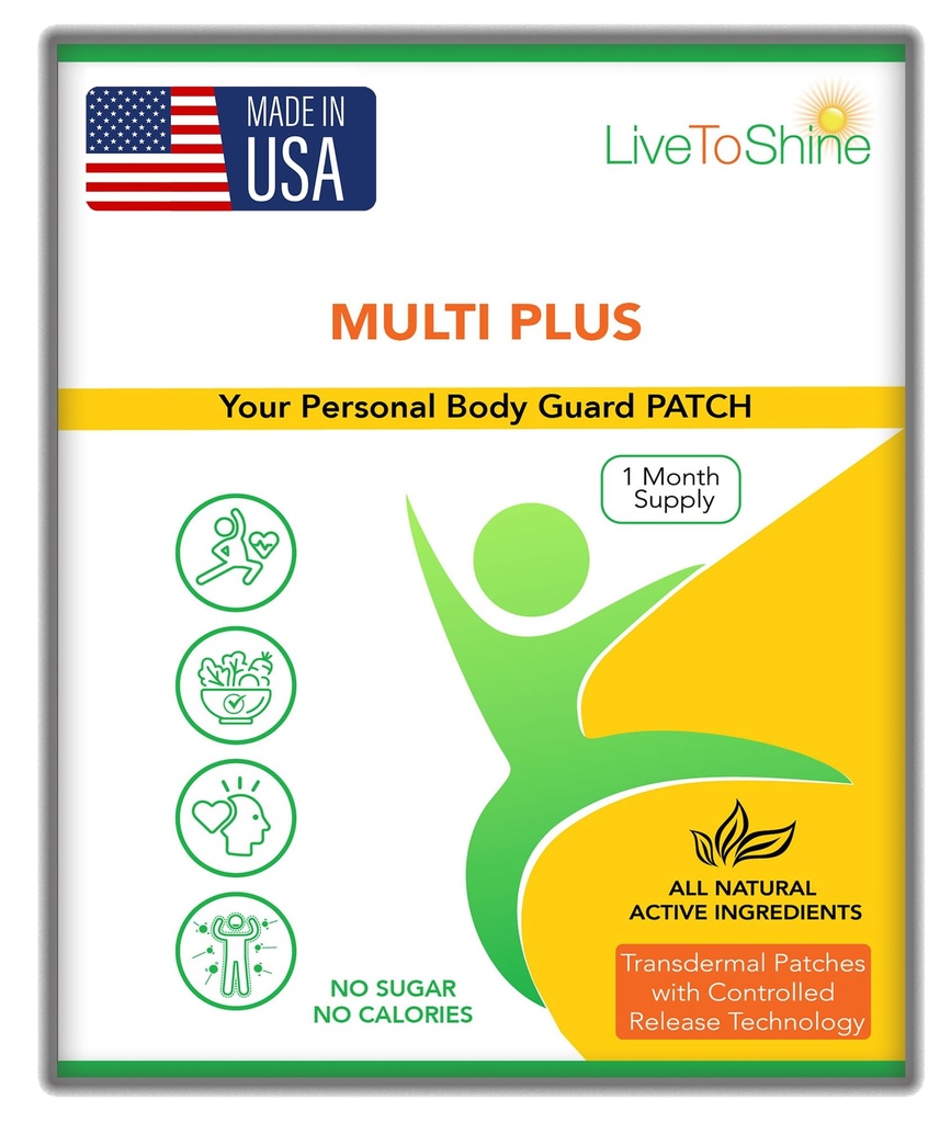 Live To Shine Multi Plus Topical Patch - USA Laget - 30 dagers forsyning for kvinner og menn fra