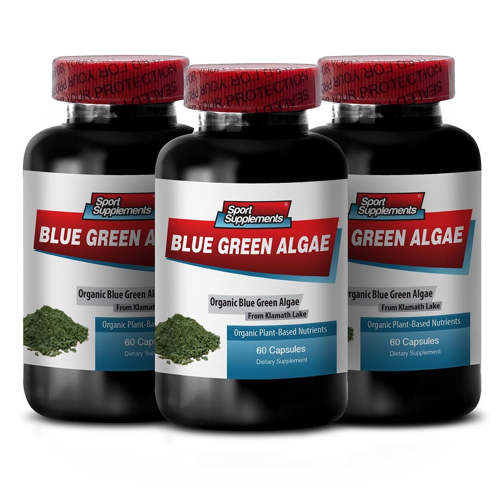 Supreme immunsystem Supplement - Klamat Blå Grønn Algae 500 mg, Klamatsjøen Blå Grønn Algae, spirulina og klorella Kapsler, spirulina pulver, spirulina klorella, chlorella tabletter 3B 180Cap