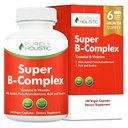 Vitamin B-kompleks - 8 Super B-kompleks vitaminer med Choline & Inositol, Vitaminer B1, B2, B3, B5, B6, B8, B9 & B12 - B100 Kompleks - 180 Vegankapsler - 6 måneders forsyning - laget i USA