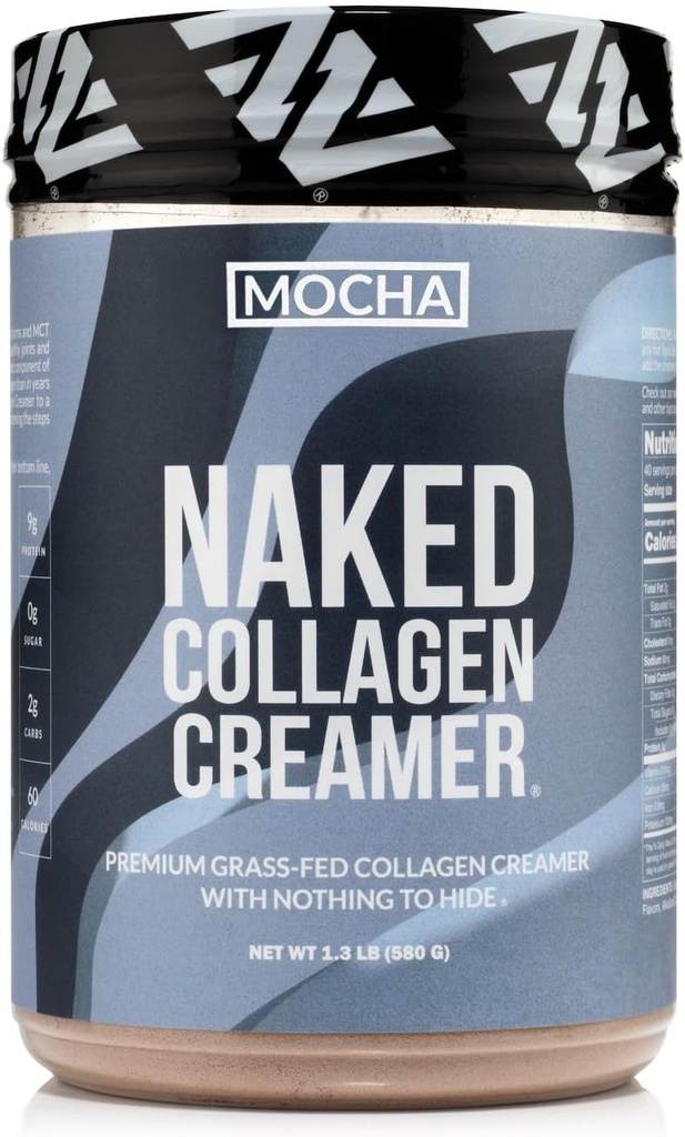 Naken collagen mocha kaffe creamer - Collage creamer For kaffe - Dairy-Free, Glutenfri, GMO-fri - Støtte hår, hud og negler - 40 Serveringer