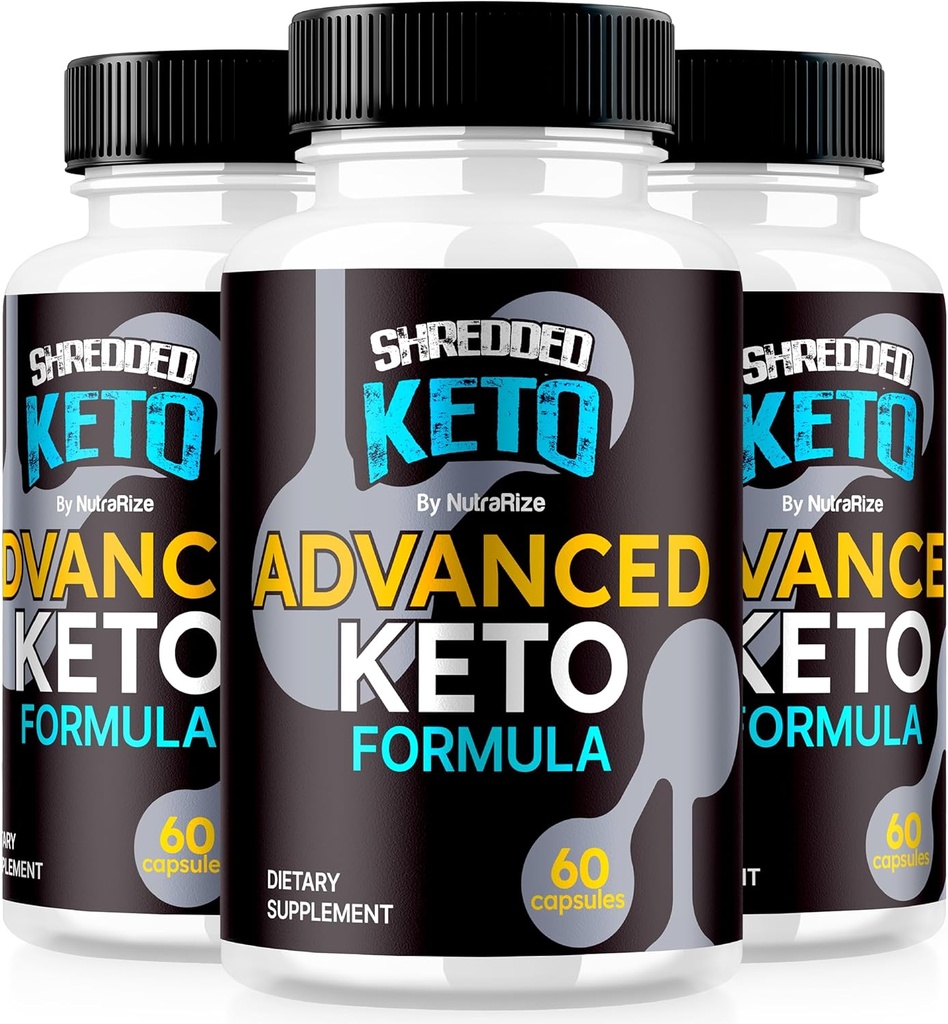 (3 pakke) Shredded Keto piller, Premium Keto Shred Vekttap Kapsler, Alt naturlig Keto Supplement for å støtte Fitness og kroppsmål, offisielle ShreddedKeto anmeldelser (180 kapsler)