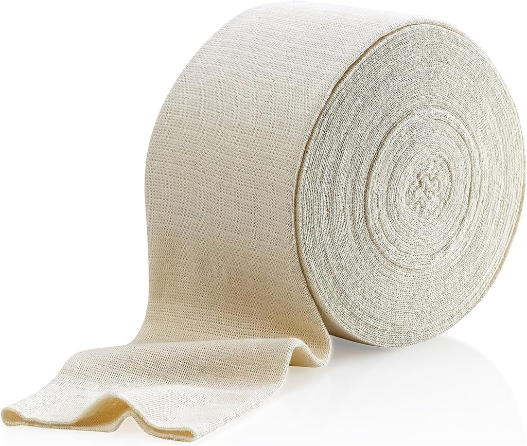 Elastisk tubular støtte bandasje størrelse F, 10M boks - naturlig farge (4" x 33 føtter) for stor kne støtte bandasje - medium til stor thigh, bomull spandex