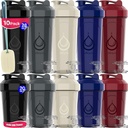 10 Pacific- Shaker flasker med Wire Whisks for Proteinmikser | Leakproof Blender Shaker flaske pakke | BPA-fri og oppvaskmaskin trygt | 5 store 28 oz & 5 små 20 oz Shaker flaske | kopper for rister