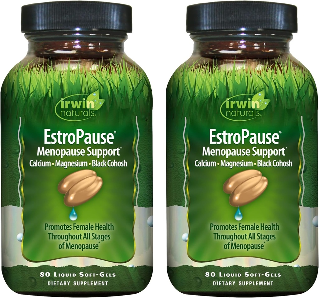 Irwin Naturals Estro pause Menopause & kvinners helsestøtte – 80 flytende myk-Gels – Gentle Hormonal Balance Formula - 2 pakke