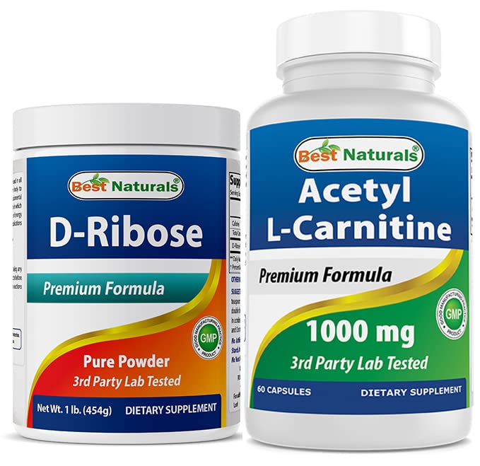 Beste naturlige D-Ribose pulver 1 pund og acetyl L-karnitin 1000mg
