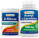 Beste naturlige D-Ribose pulver 1 pund og acetyl L-karnitin 1000mg