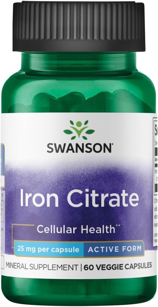 Swanson jerncitrat 25 Milligrams 60 Veg Kapsler