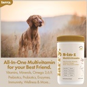 Larry 8-i-1 Multivitamin Hunde, Heart, Digestion, Liver, Hud, Frakk, og felles støtte for hunder | Hundevitaminer med vitaminer, Mineraler, Omega, & Glukosamin Chondroitin | 60 Myke Chews